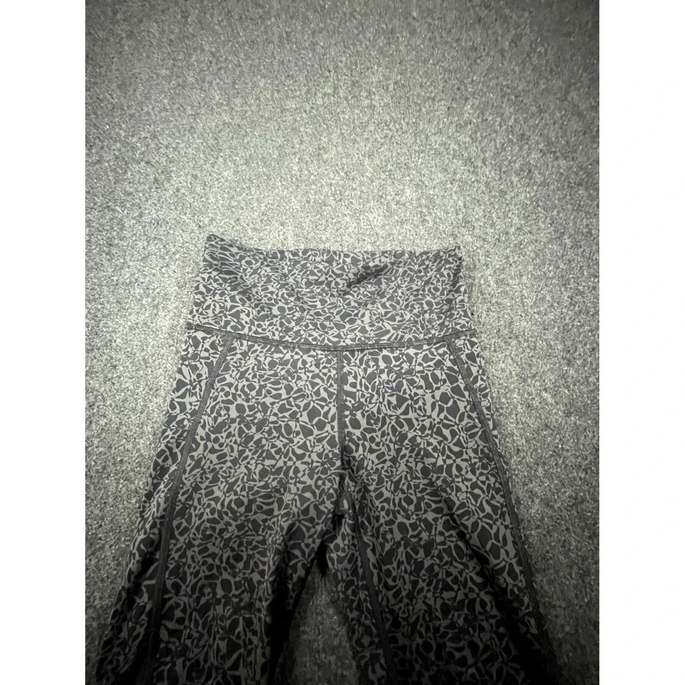 Lululemon Compression Leggings Womens S Black Gray Patterned Athletic High Waist